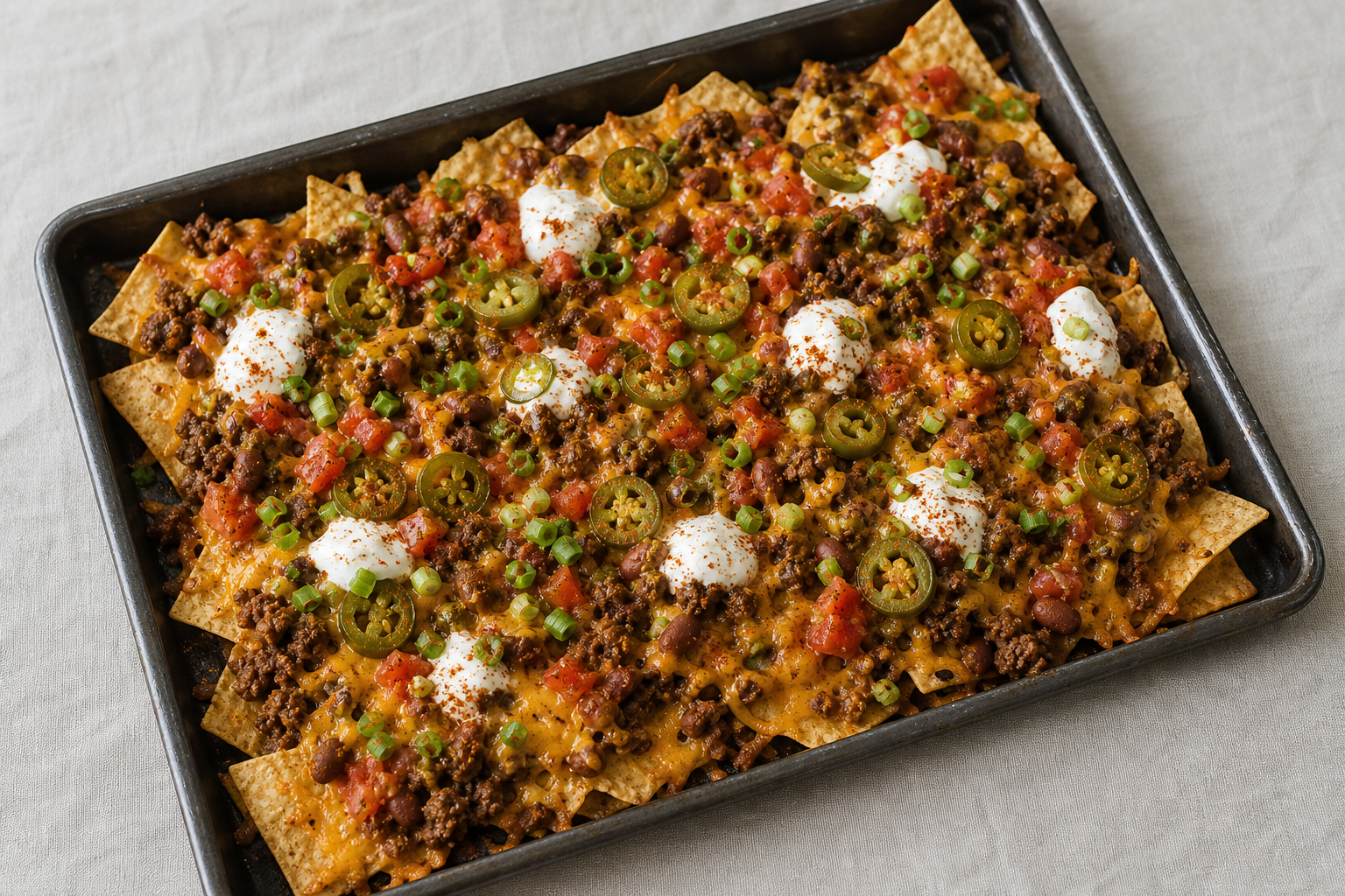 Loaded Sheet-Pan Nachos with Spiced Beef